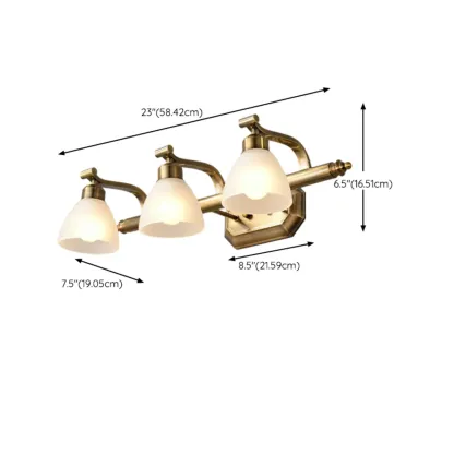Industrial Gold Vanity Light with Glass Shades for Bathroom Image - 28