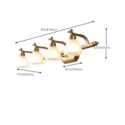 Industrial Gold Vanity Light with Glass Shades for Bathroom Image - 29