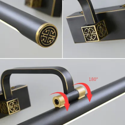 Minimalist Tubular Vanity Light with Adjustable Gold Arm Image - 8