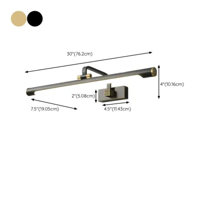 Minimalist Tubular Vanity Light with Adjustable Gold Arm Image - 12