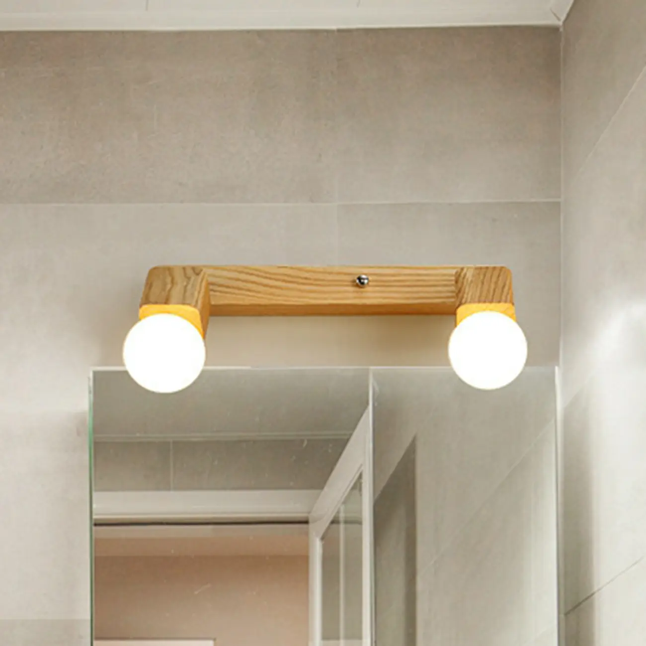 3-Light Modern Wooden Linear LED Vanity Lights Image - 3 | homeyfad