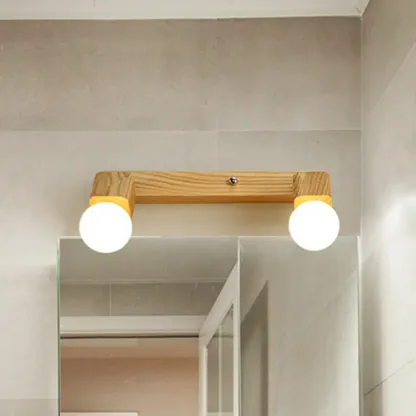 3-Light Modern Wooden Linear LED Vanity Lights Image - 3