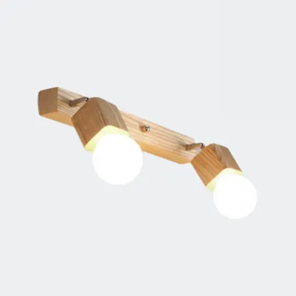 3-Light Modern Wooden Linear LED Vanity Lights Image - 14