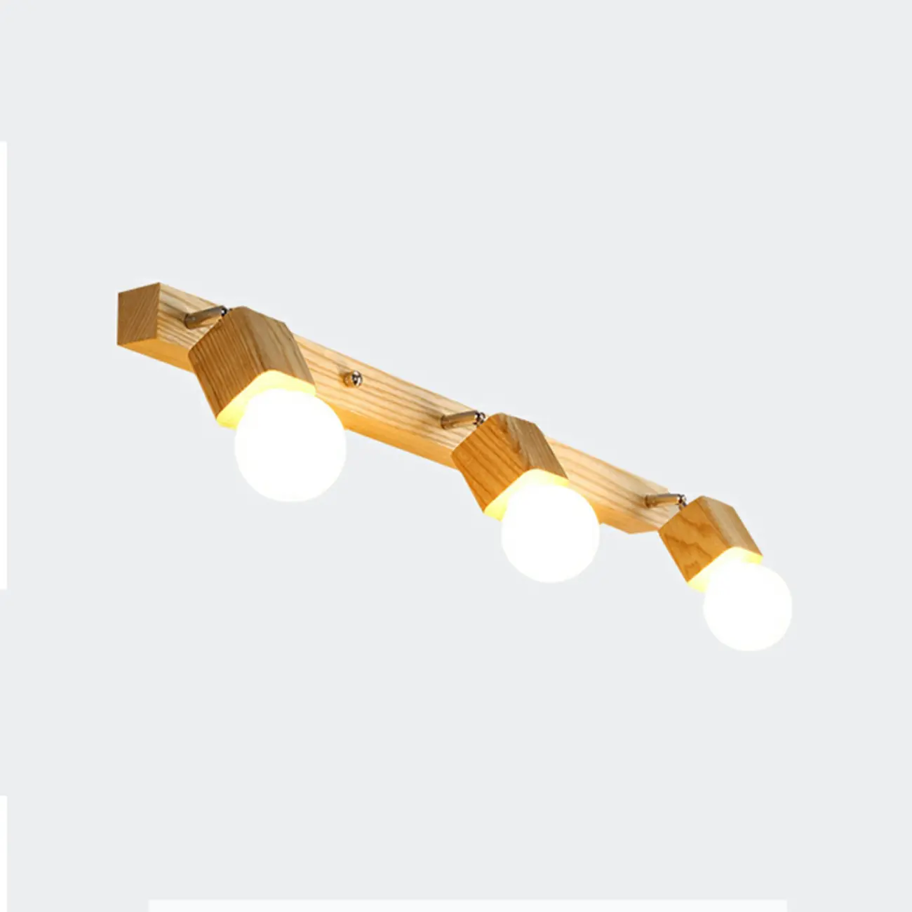 3-Light Modern Wooden Linear LED Vanity Lights Image - 15 | homeyfad