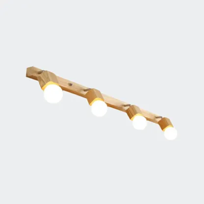 3-Light Modern Wooden Linear LED Vanity Lights Image - 16