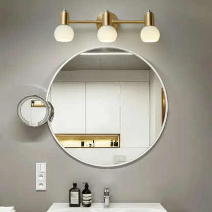 Modern Brass Globe Vanity Lamp for Bathroom Ambience Image - 1