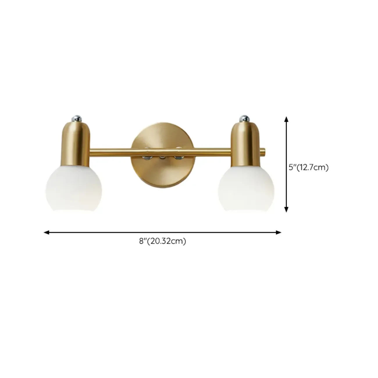 Modern Brass Globe Vanity Lamp for Bathroom Ambience #size