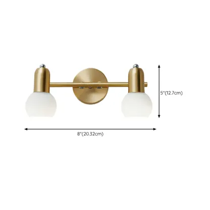 Modern Brass Globe Vanity Lamp for Bathroom Ambience #size