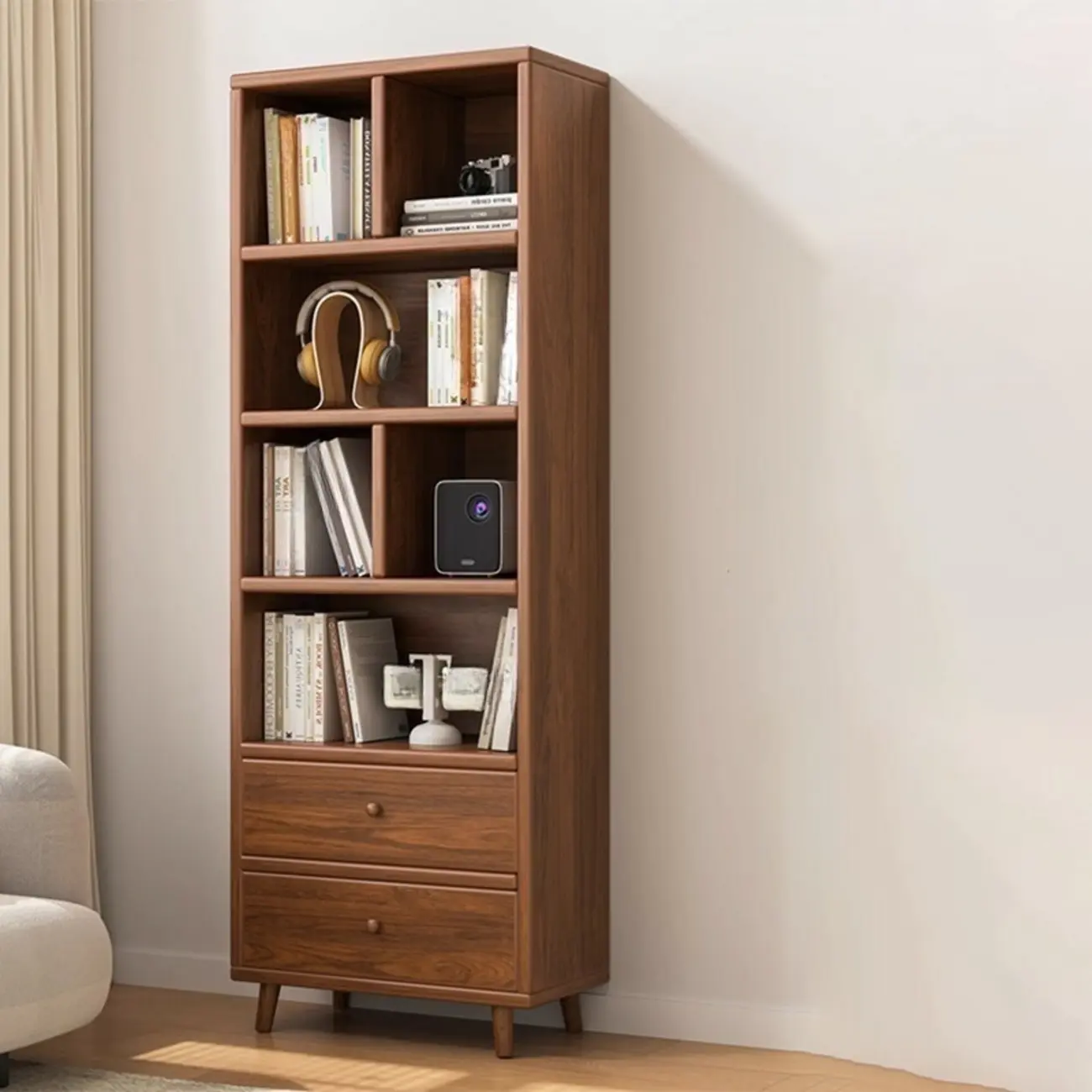 Modern Simple Brown Wood Storage Cabinet for Living Room Image - 2 | homeyfad
