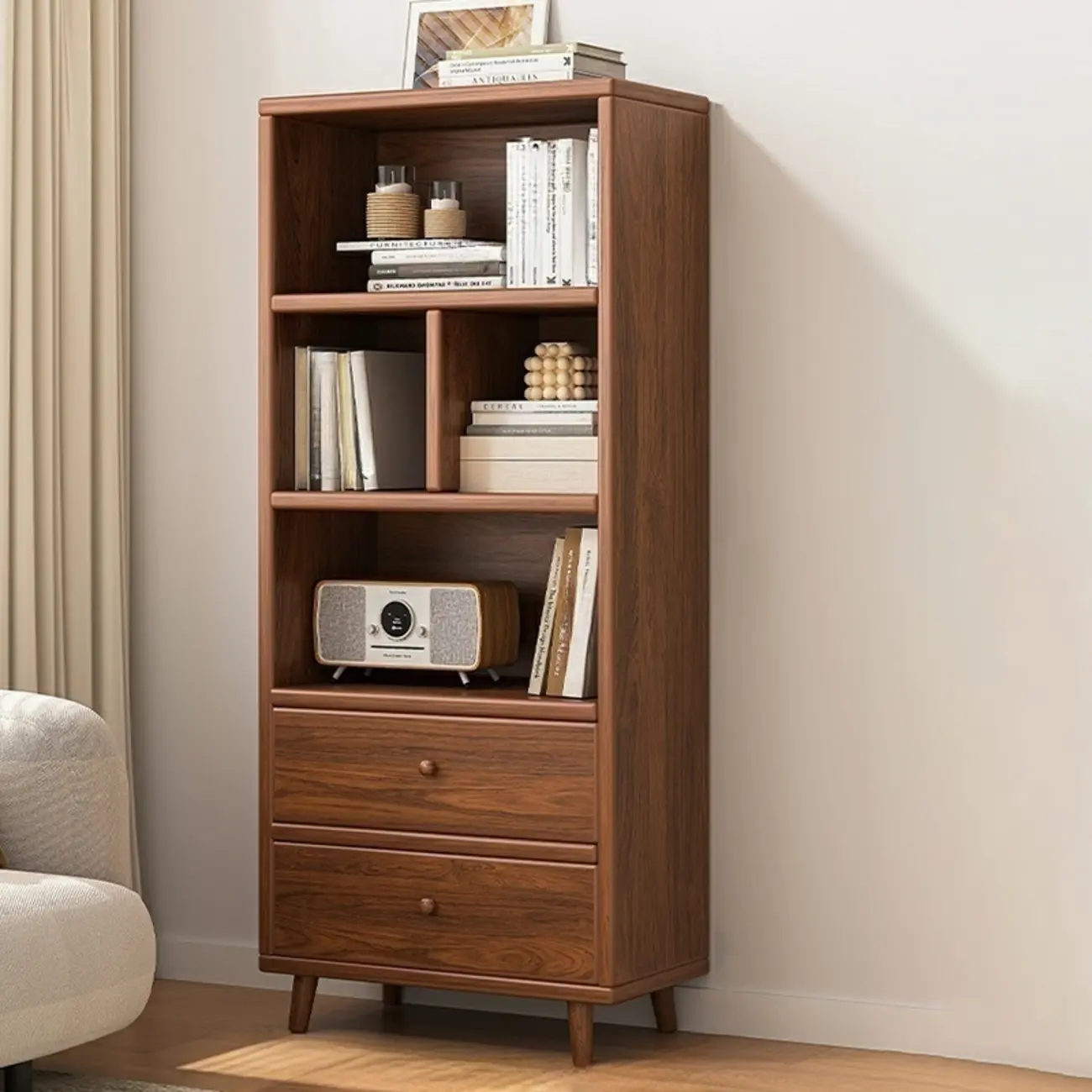 Modern Simple Brown Wood Storage Cabinet for Living Room Image - 1 | homeyfad