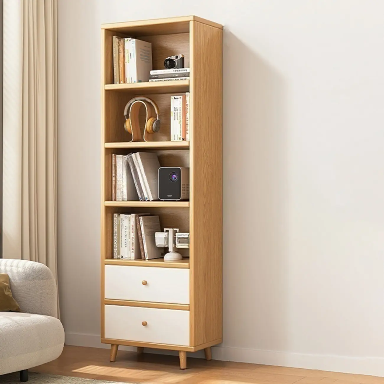 Modern Simple Brown Wood Storage Cabinet for Living Room Image - 9 | homeyfad