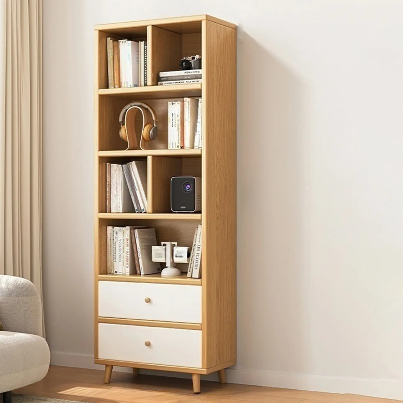 Modern Simple Brown Wood Storage Cabinet for Living Room Image - 11 | homeyfad