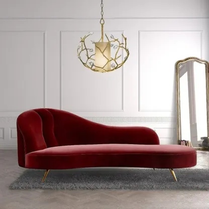 Elegant Flannel Chaise Lounge with Cushions for Living Room Image - 5