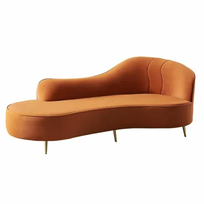 Elegant Flannel Chaise Lounge with Cushions for Living Room Image - 8