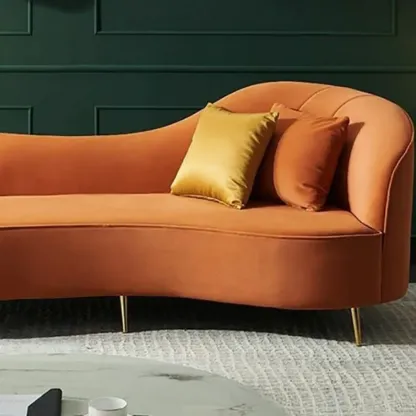 Elegant Flannel Chaise Lounge with Cushions for Living Room Image - 10