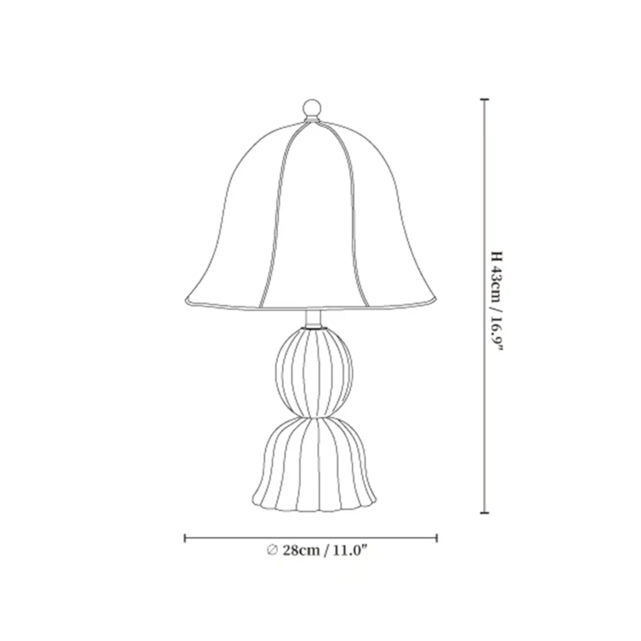 Elegant Fabric Bell-shaped Wood Table Lamp For Living Room #size | homeyfad