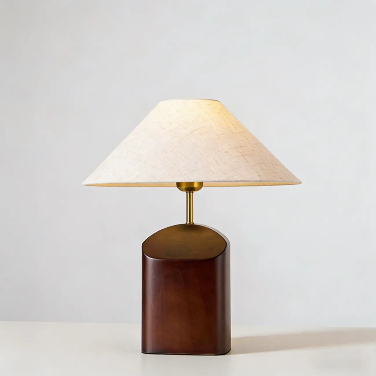 Contemporary Wood Fabric Table Lamp With Drum Shade Image - 6 | homeyfad