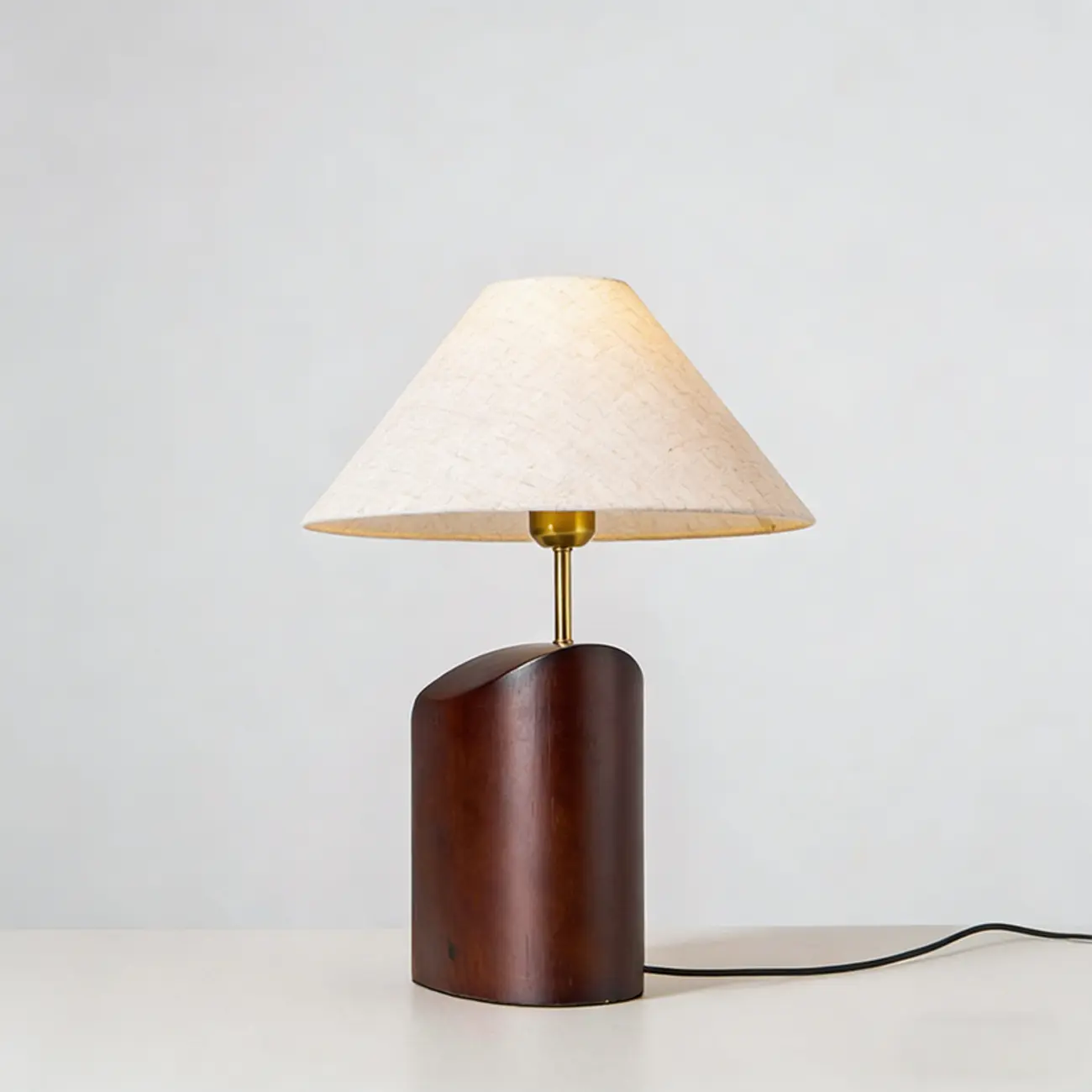 Contemporary Wood Fabric Table Lamp With Drum Shade Image - 8 | homeyfad
