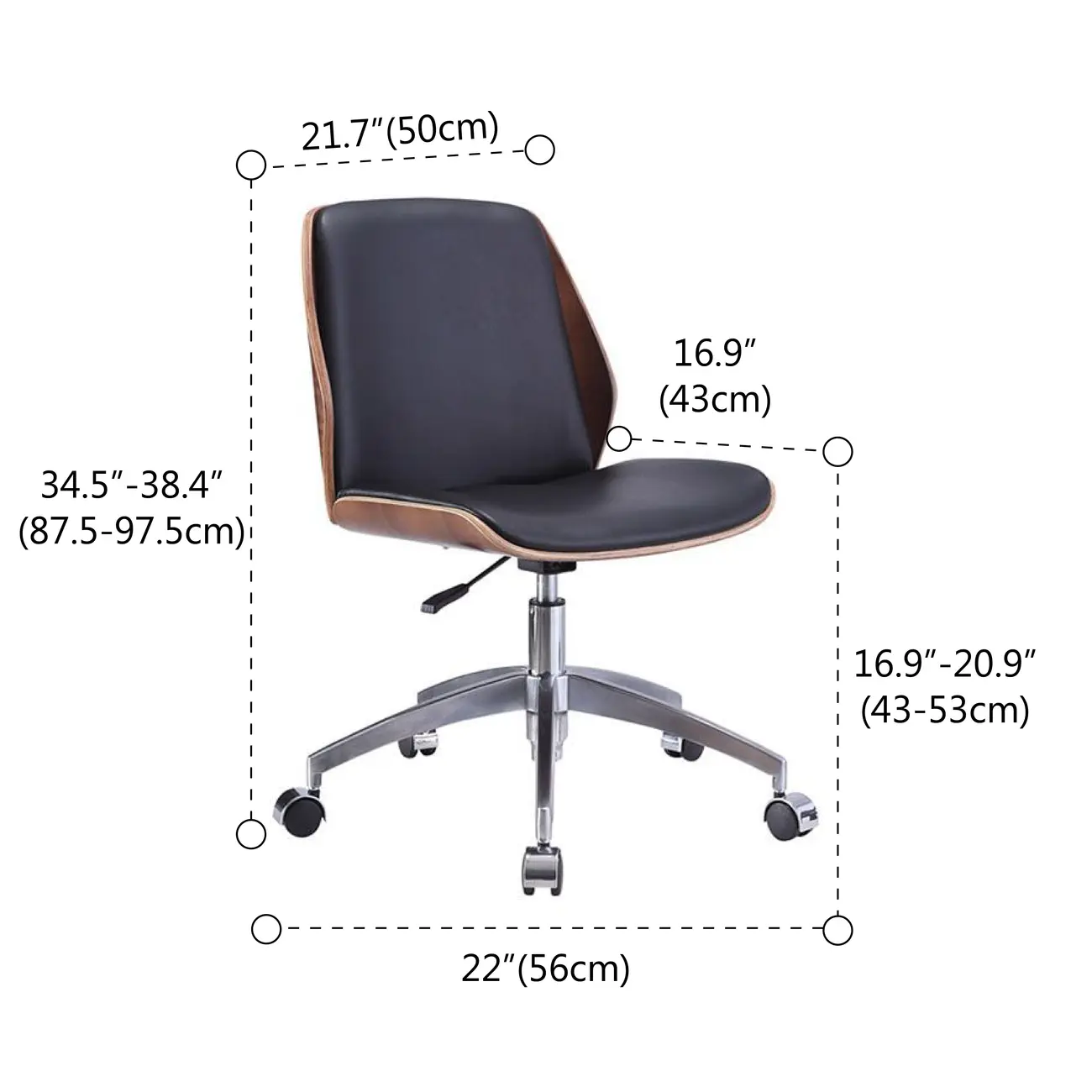 Adjustable Ergonomic Faux Leather Swivel Office Chair #size | homeyfad