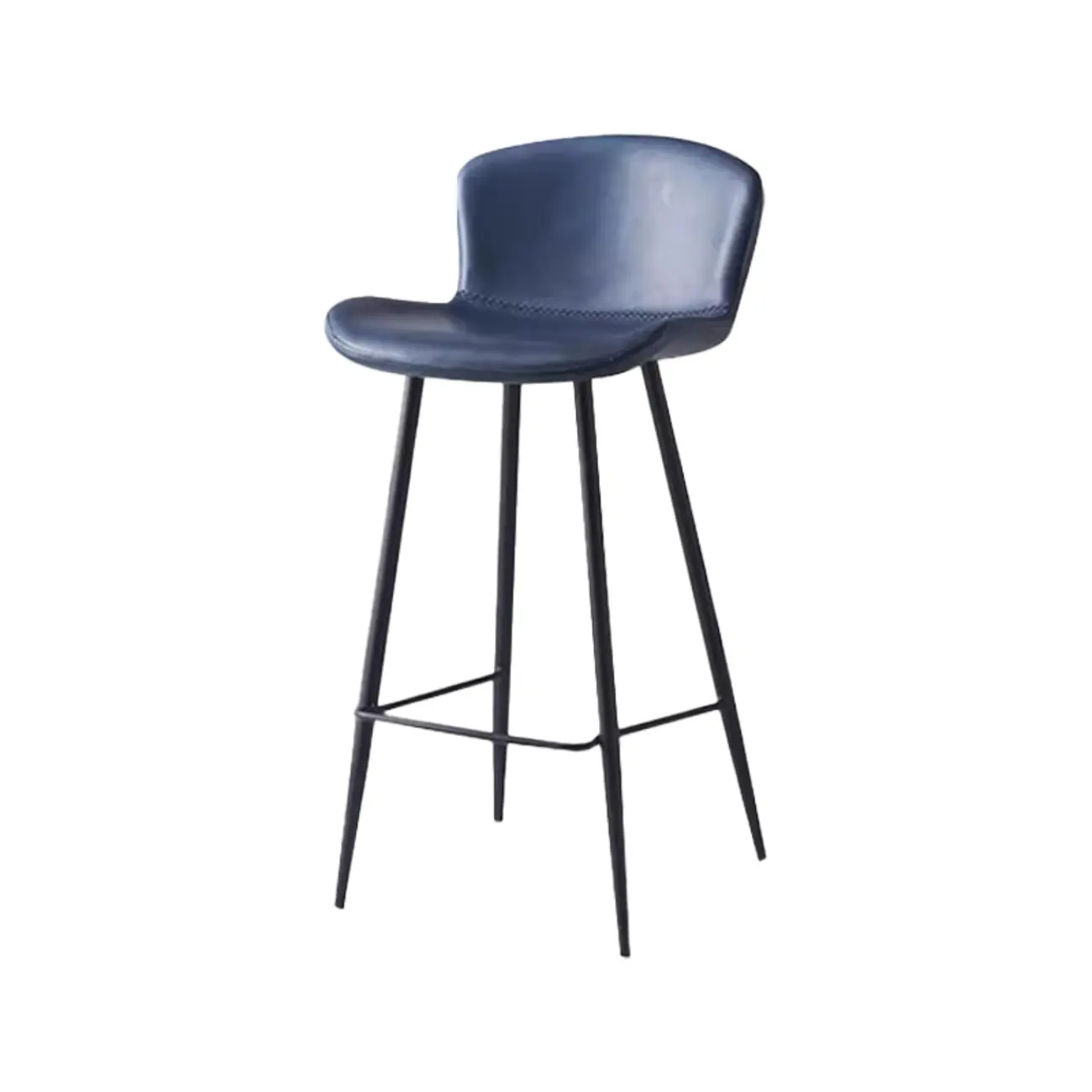 Brown Leather Saddle Seat Low Back Bar Stool Image - 15 | homeyfad