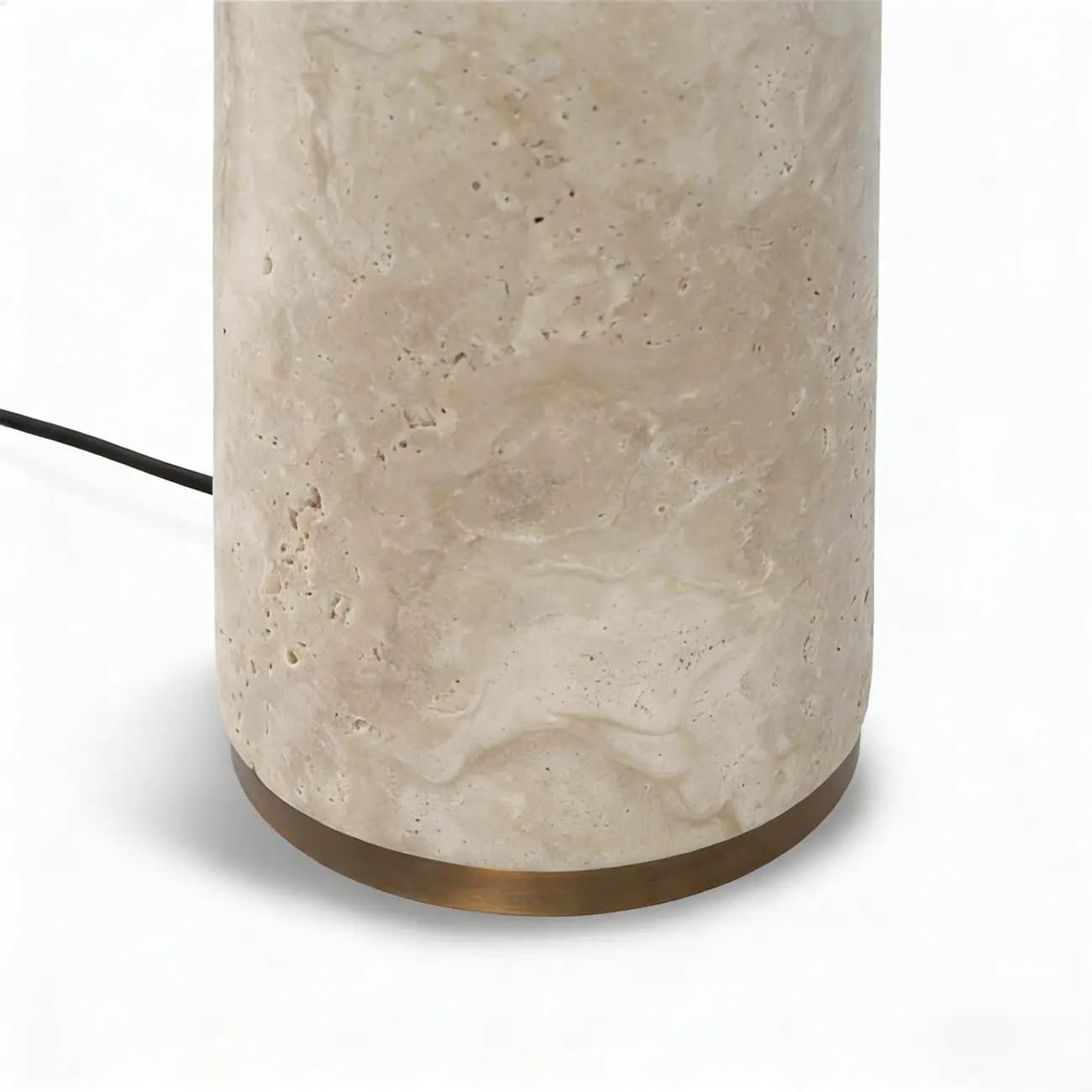 Modern Yellow Travertine Table Lamp with Fabric Shade Image - 6 | homeyfad