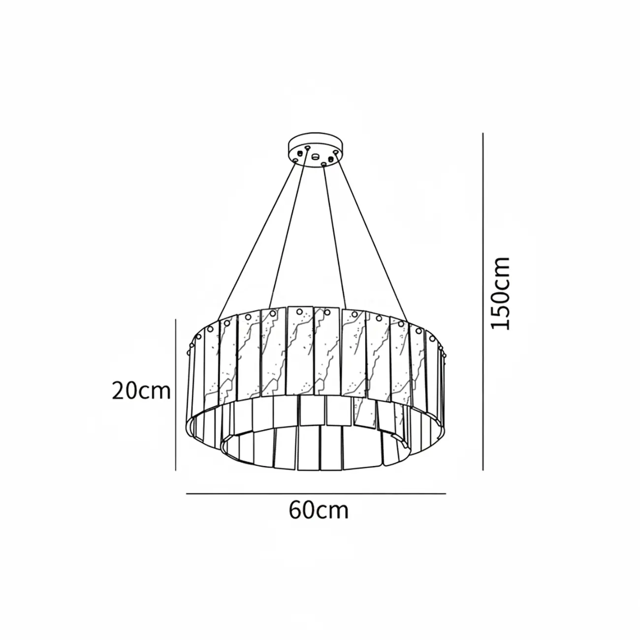 Art Deco Luxury Circular Hanging Alabaster Chandelier #size | homeyfad