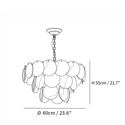 Mid-century Modern Alabaster Brass Chandelier Multi-tier Image - 36