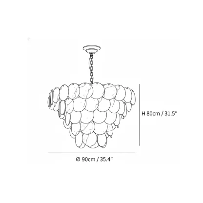 Mid-century Modern Alabaster Brass Chandelier Multi-tier Image - 39
