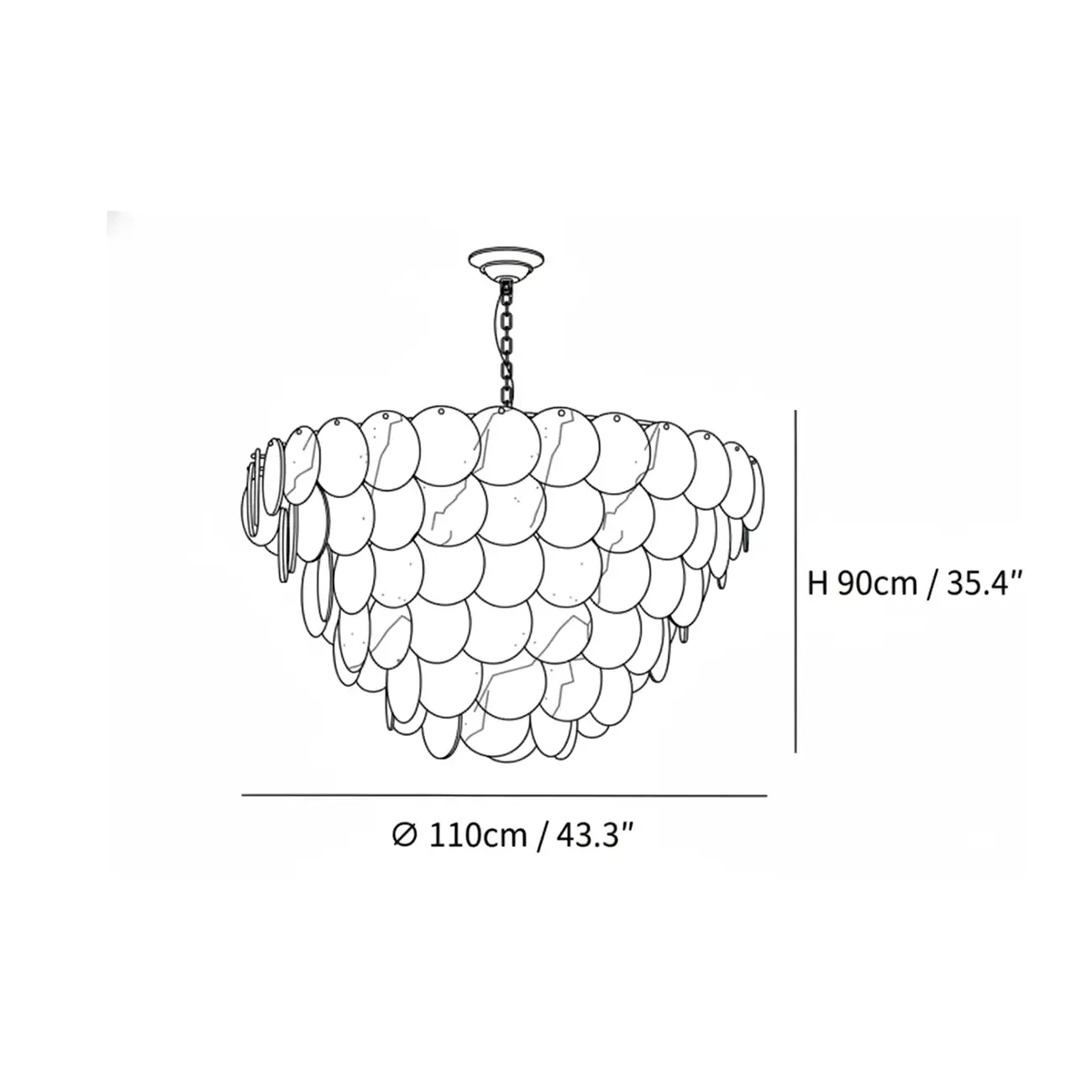 Mid-century Modern Alabaster Brass Chandelier Multi-tier Image - 40