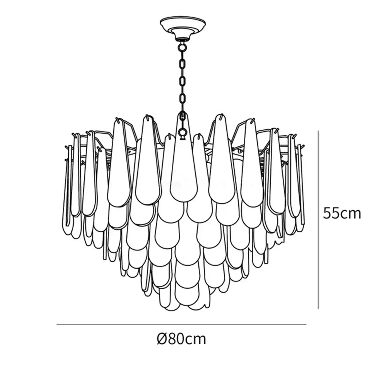 Luxury Living Room Teardrop Alabaster Sphere Chandelier Image - 18