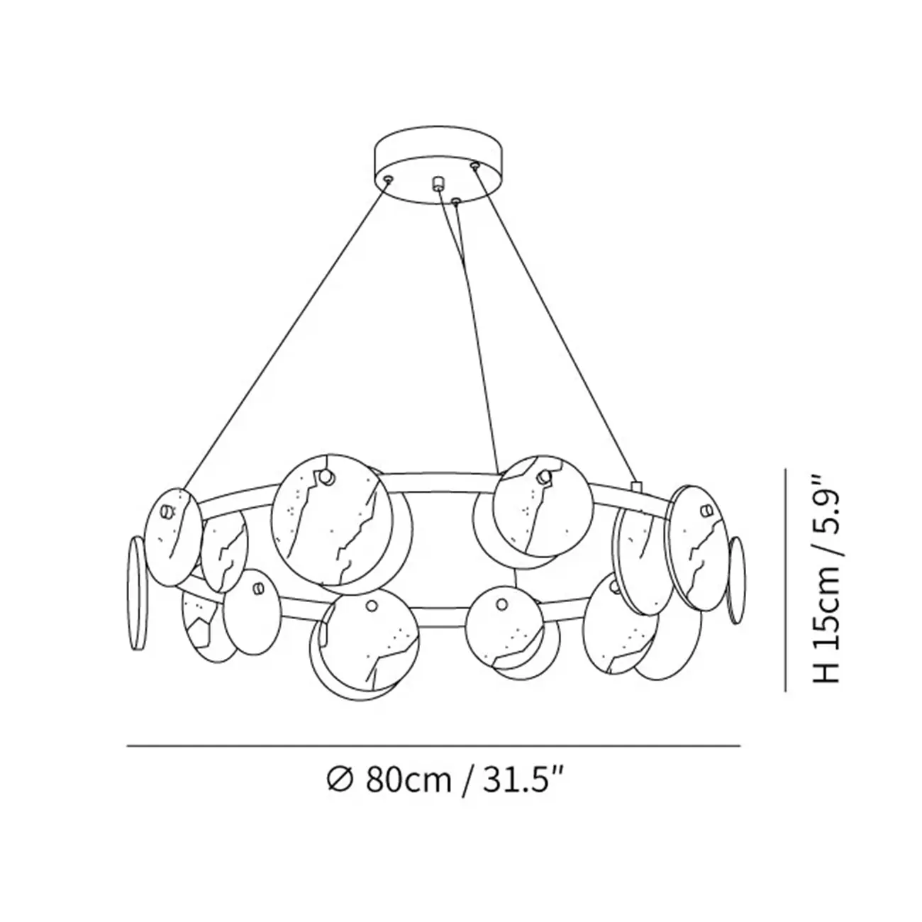 Contemporary Alabaster Ring Chandelier With Brass Finish Image - 26 | homeyfad
