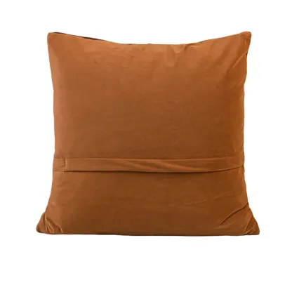 Mid Century Modern Brown Genuine Leather Throw Pillow Image - 6
