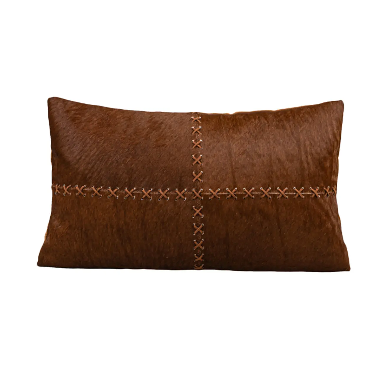 Mid Century Modern Brown Genuine Leather Throw Pillow Image - 7 | homeyfad