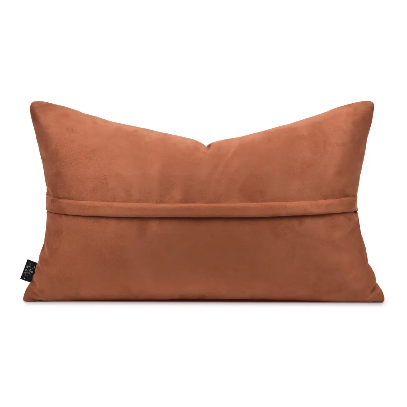 Elegant Stripe Velvet Orange Rectangular Pillow For Couch Image - 5