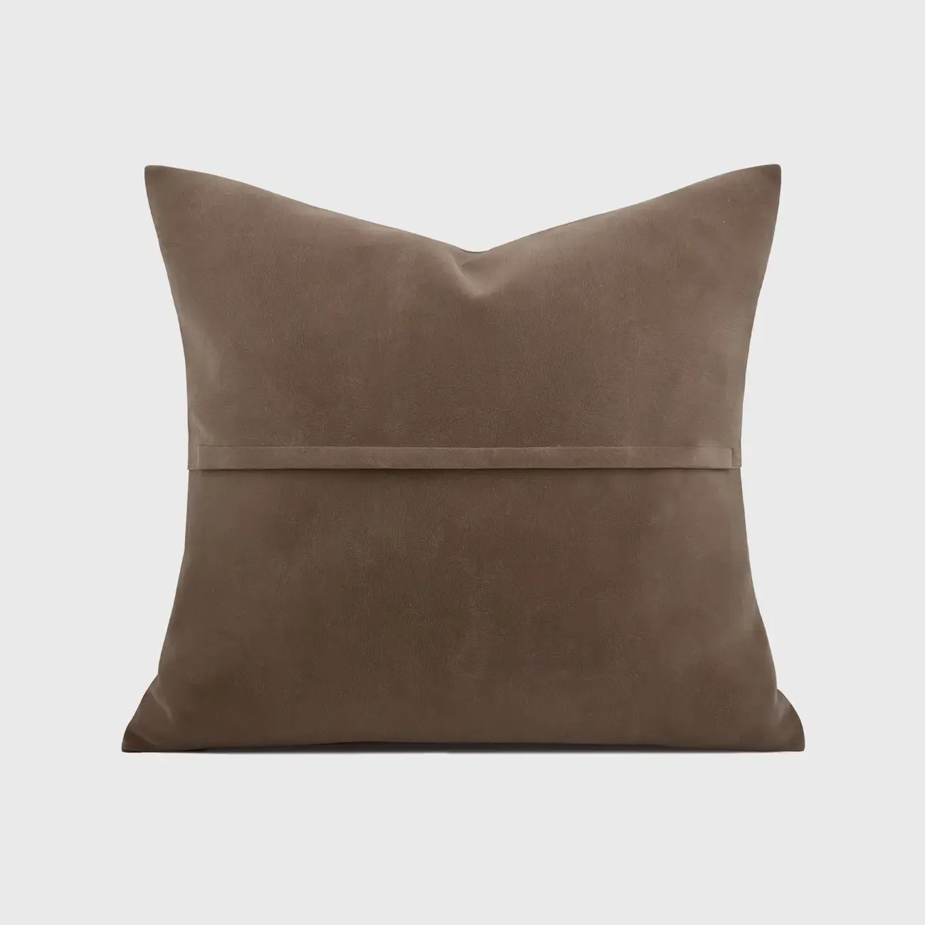 Contemporary Microsuede Brown Square Pillow Geometric Pattern Image - 5