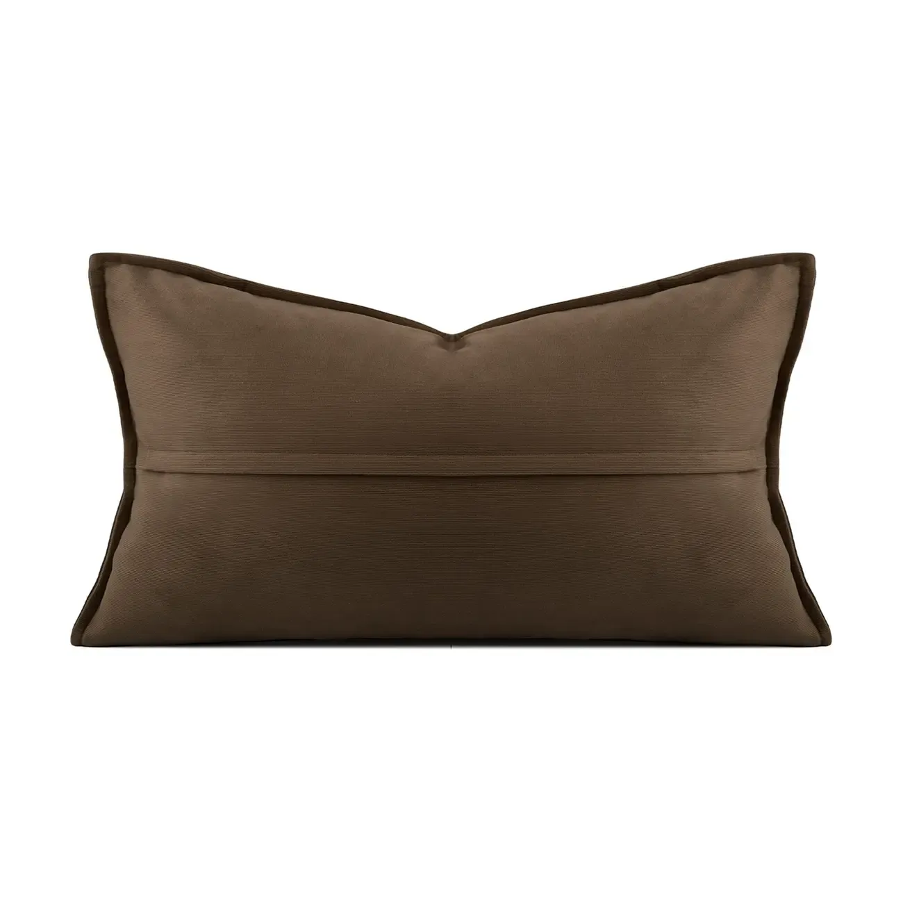 Traditional Brown Microsuede Rectangular Pillow For Sofa Image - 6