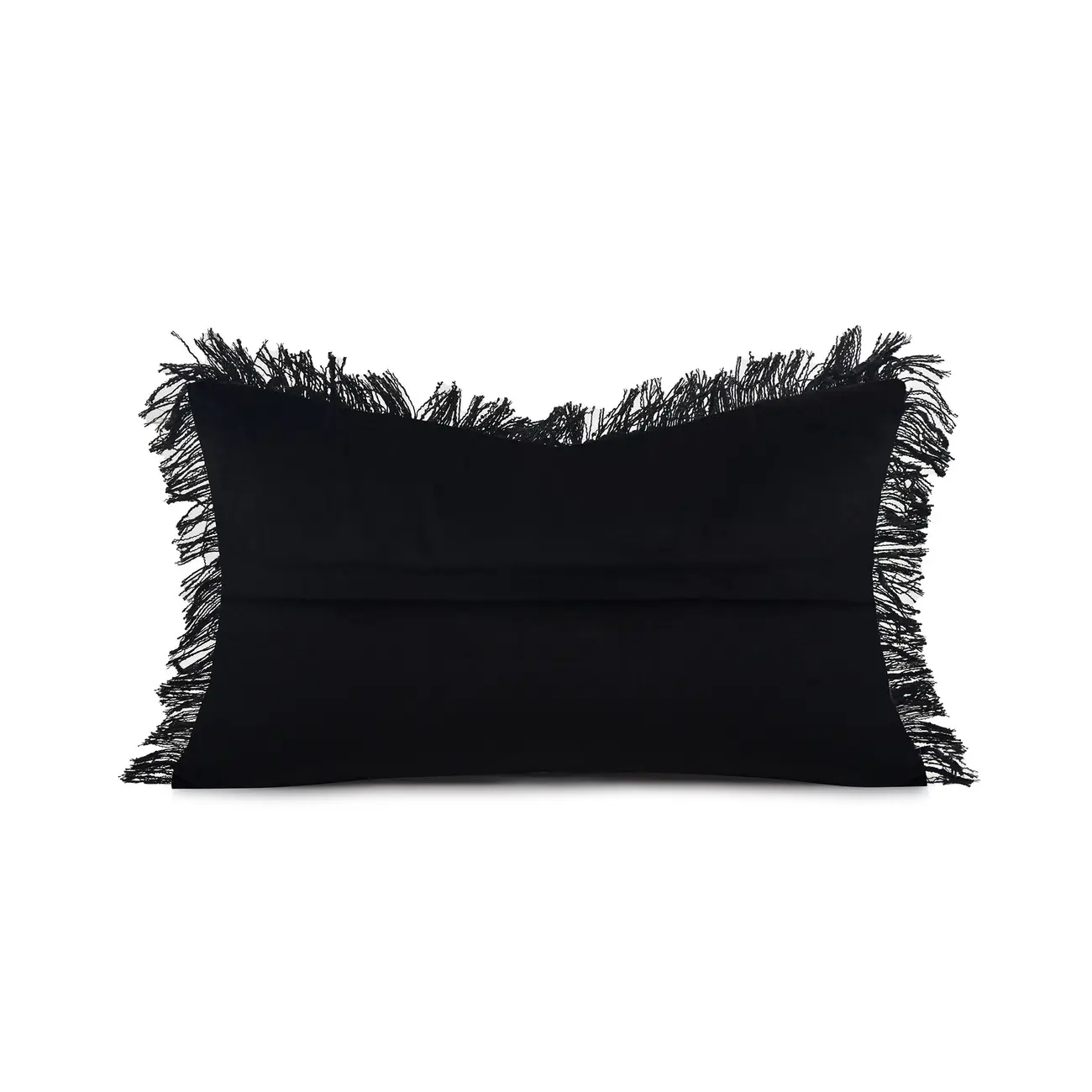 Black Modern Cotton Tassel Rectangular Throw Pillows Image - 4 | homeyfad