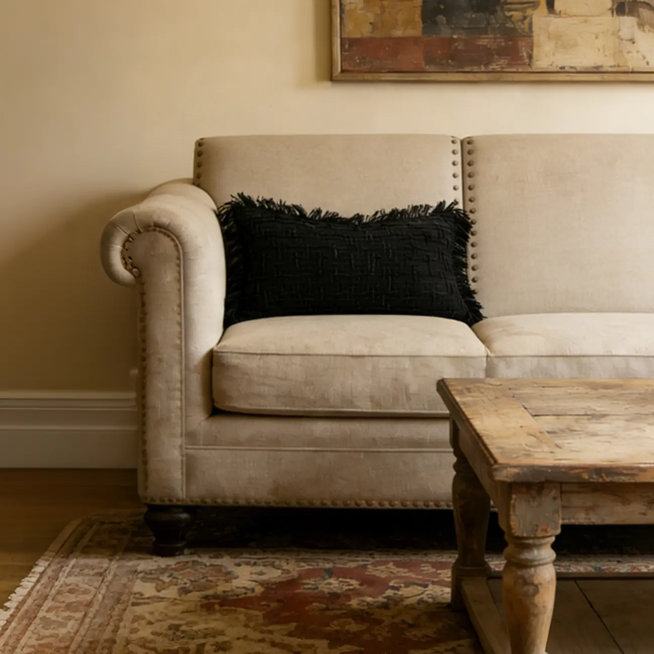 Black Modern Cotton Tassel Rectangular Throw Pillows Image - 1 | homeyfad