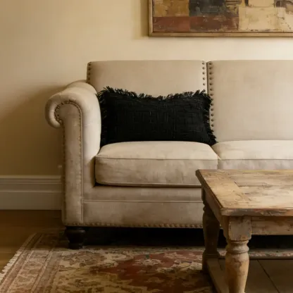 Black Modern Cotton Tassel Rectangular Throw Pillows Image - 1