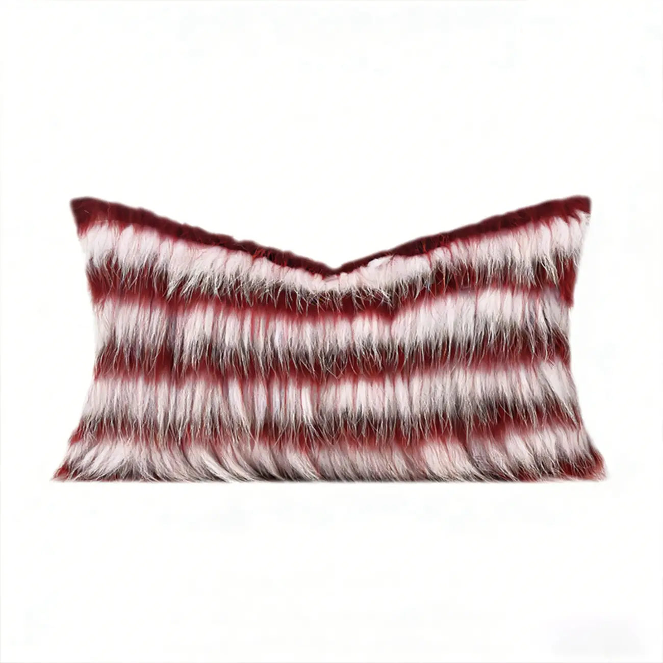 Luxury Modern Faux Fur Down Lumbar Pillow With Insert Image - 3 | homeyfad