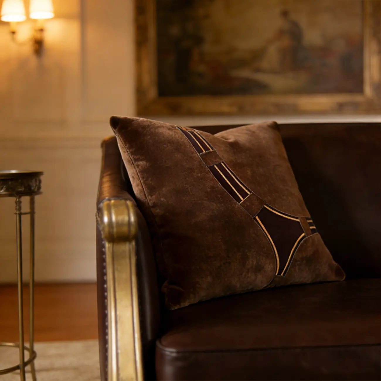 Vintage Abstract Faux Suede Square Decorative Pillow Image - 1 | homeyfad