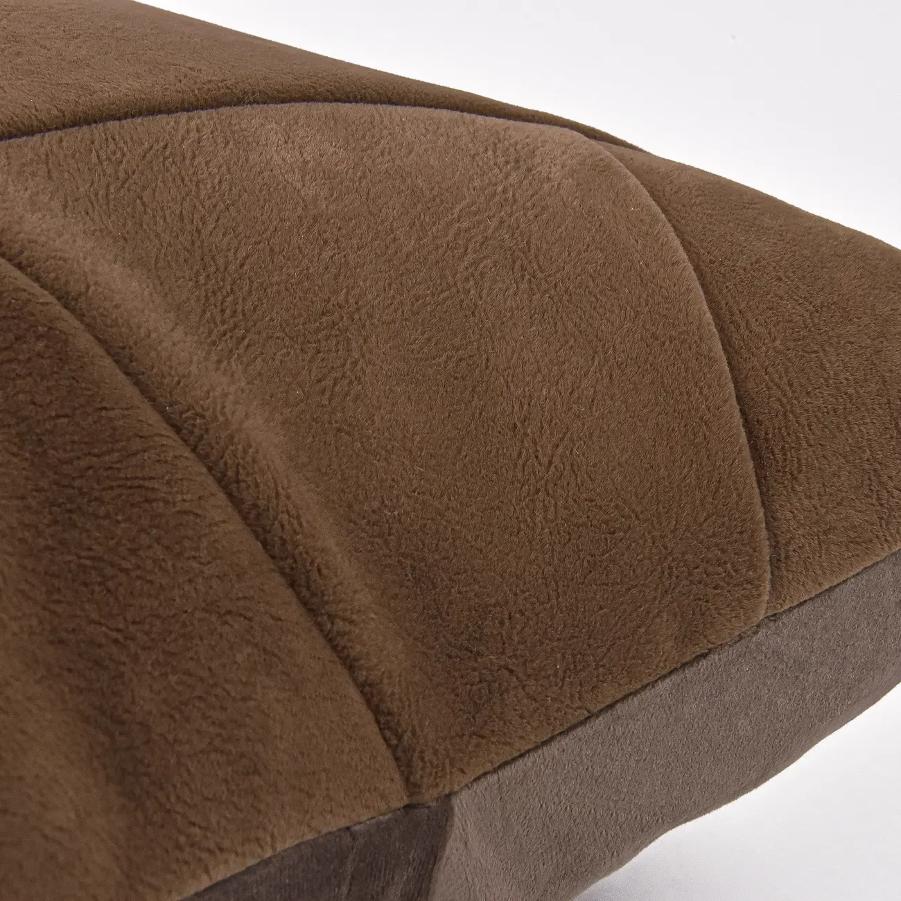 Contemporary Microsuede Brown Square Pillow Geometric Pattern Image - 6
