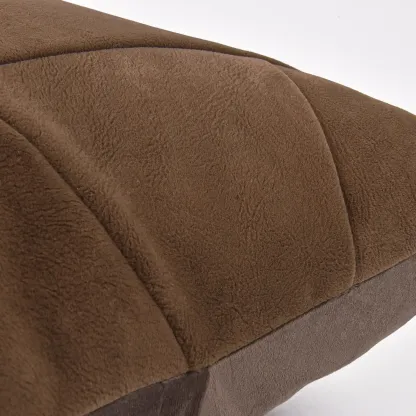 Contemporary Microsuede Brown Square Pillow Geometric Pattern Image - 6