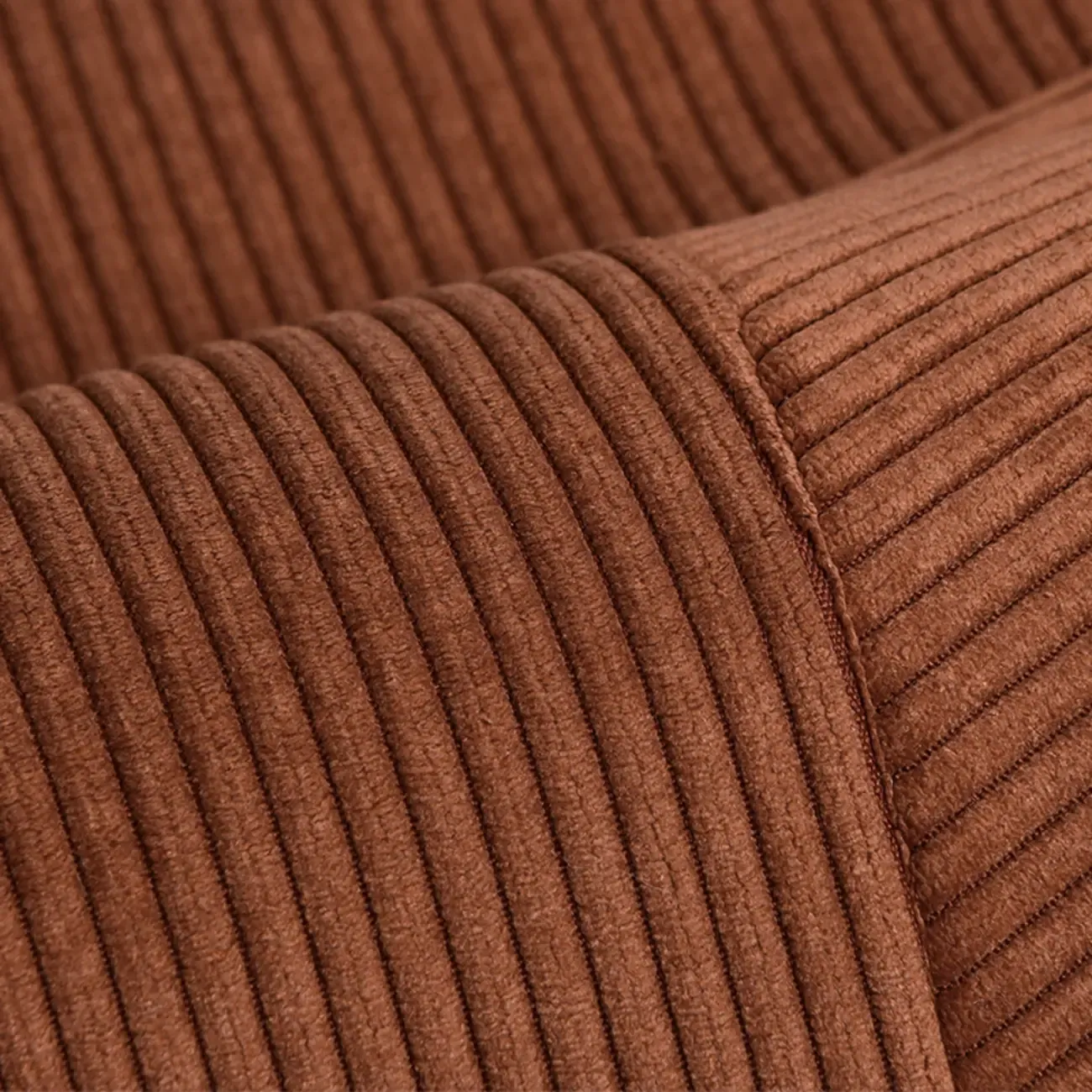 Elegant Stripe Velvet Orange Rectangular Pillow For Couch Image - 3