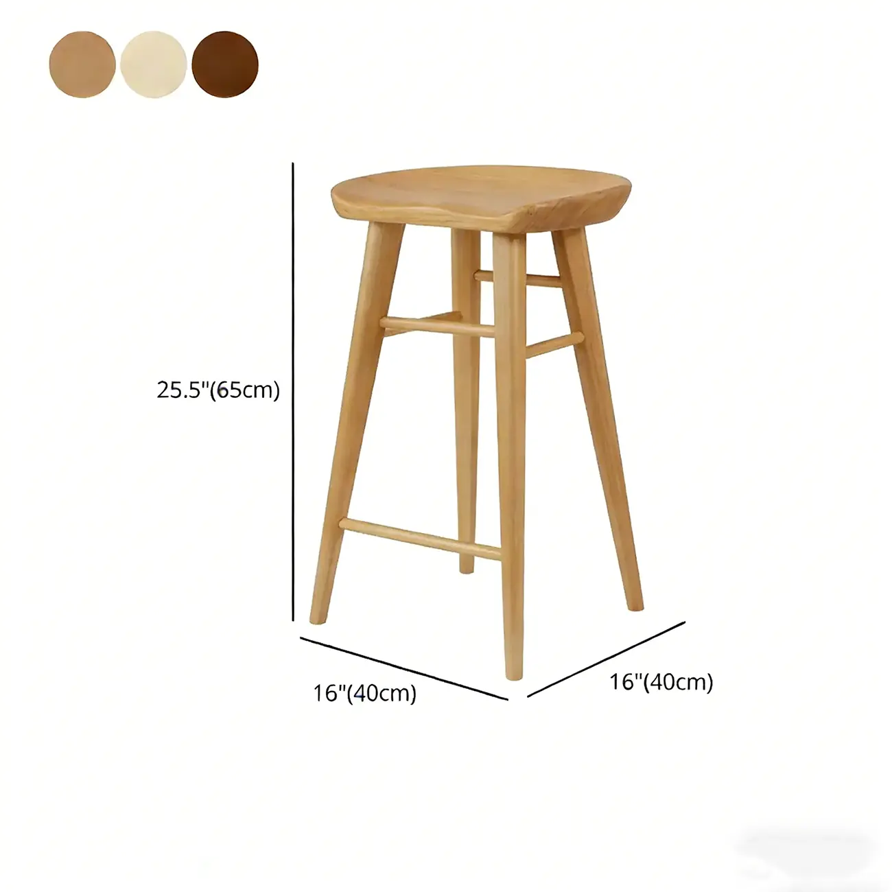Counter Height Modern Wood Backless Bar Stool Image - 7 | homeyfad