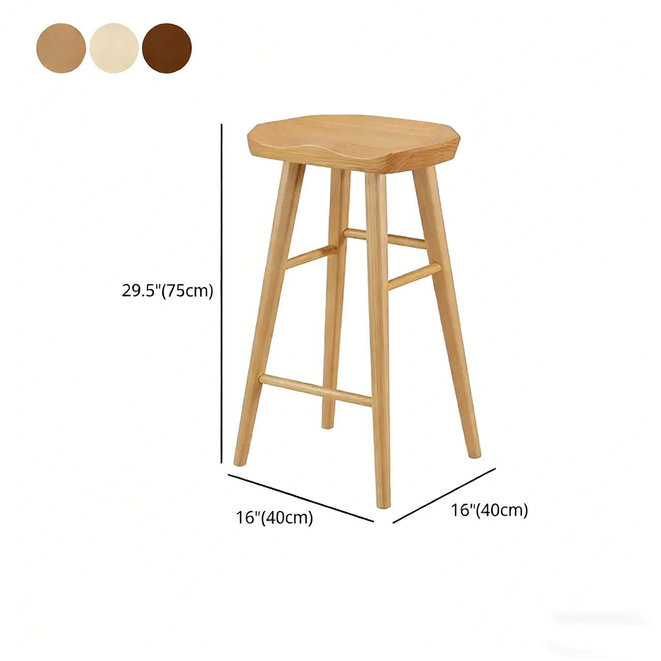 Counter Height Modern Wood Backless Bar Stool Image - 8 | homeyfad