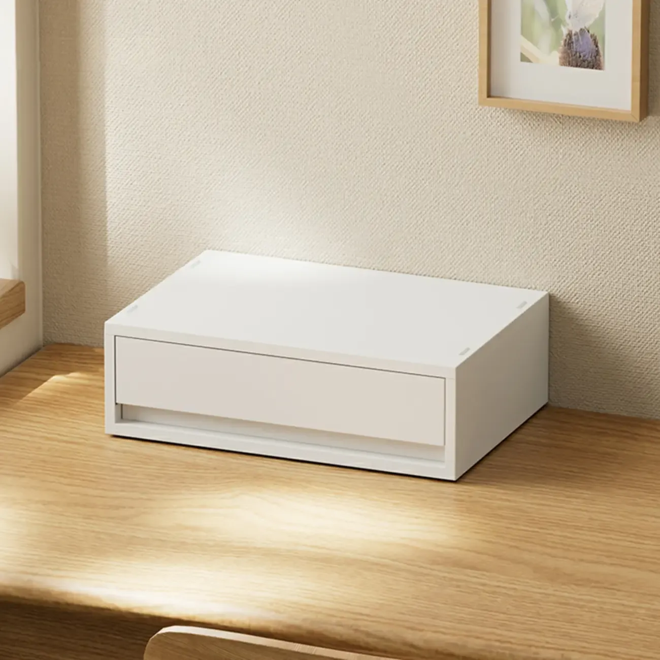 Durable White Plastic Stackable Filing Cabinet for Home Office Image - 8
