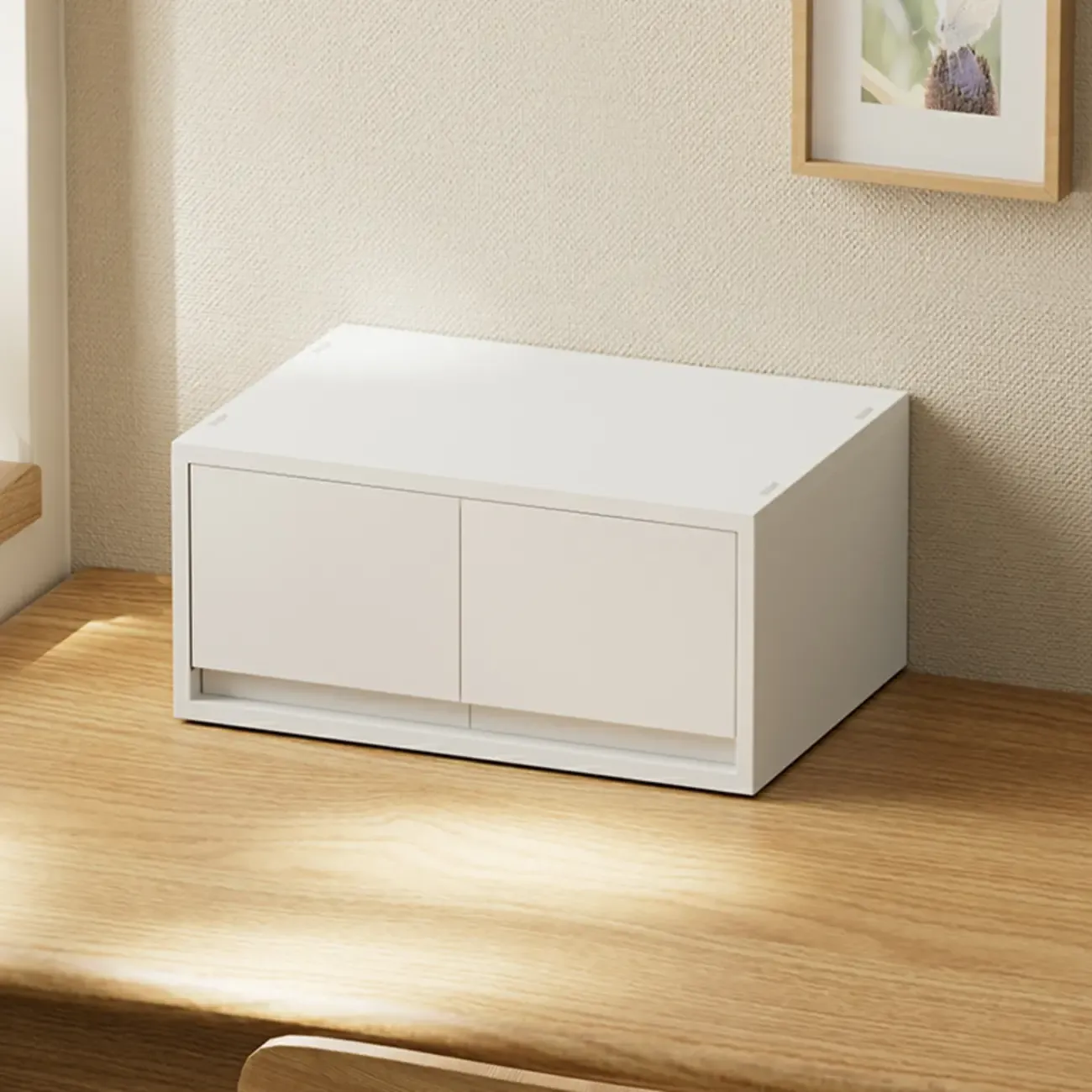 Durable White Plastic Stackable Filing Cabinet for Home Office Image - 11