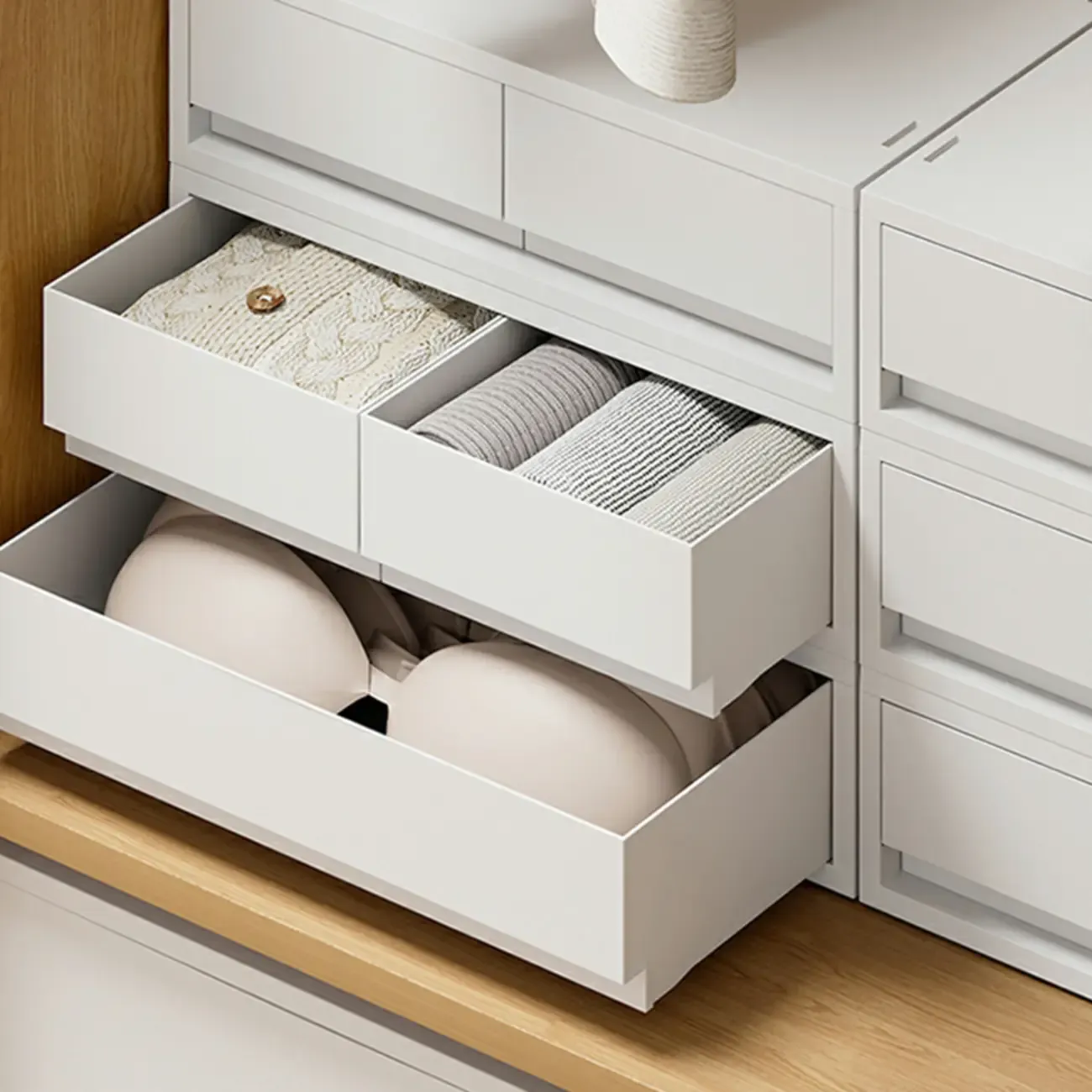 Durable White Plastic Stackable Filing Cabinet for Home Office Image - 14