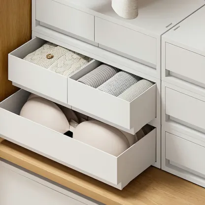 Durable White Plastic Stackable Filing Cabinet for Home Office Image - 14